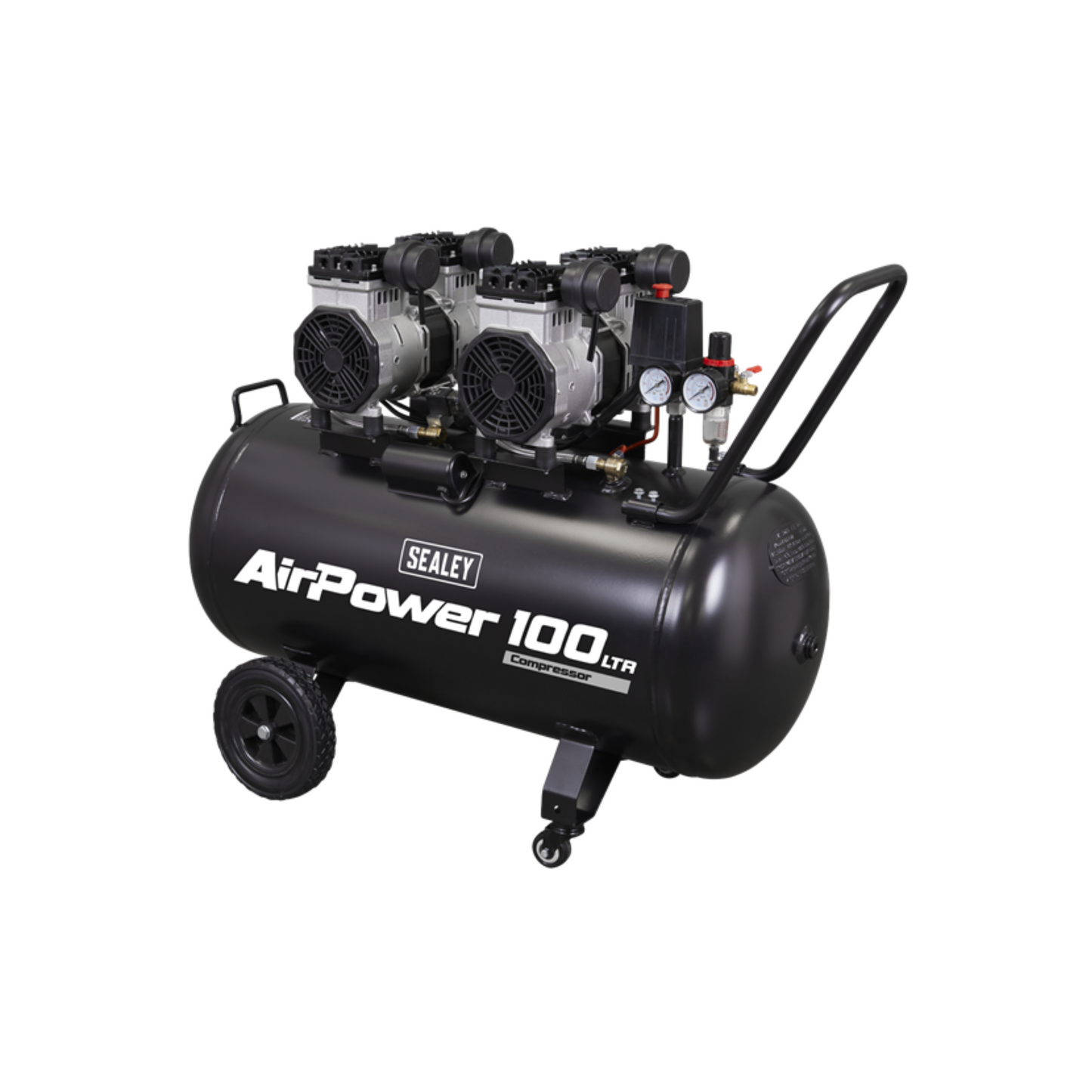 Sealey SAC10001S 100L Oil Free Low Noise Direct Drive Air Compressor (2 x 2hp)