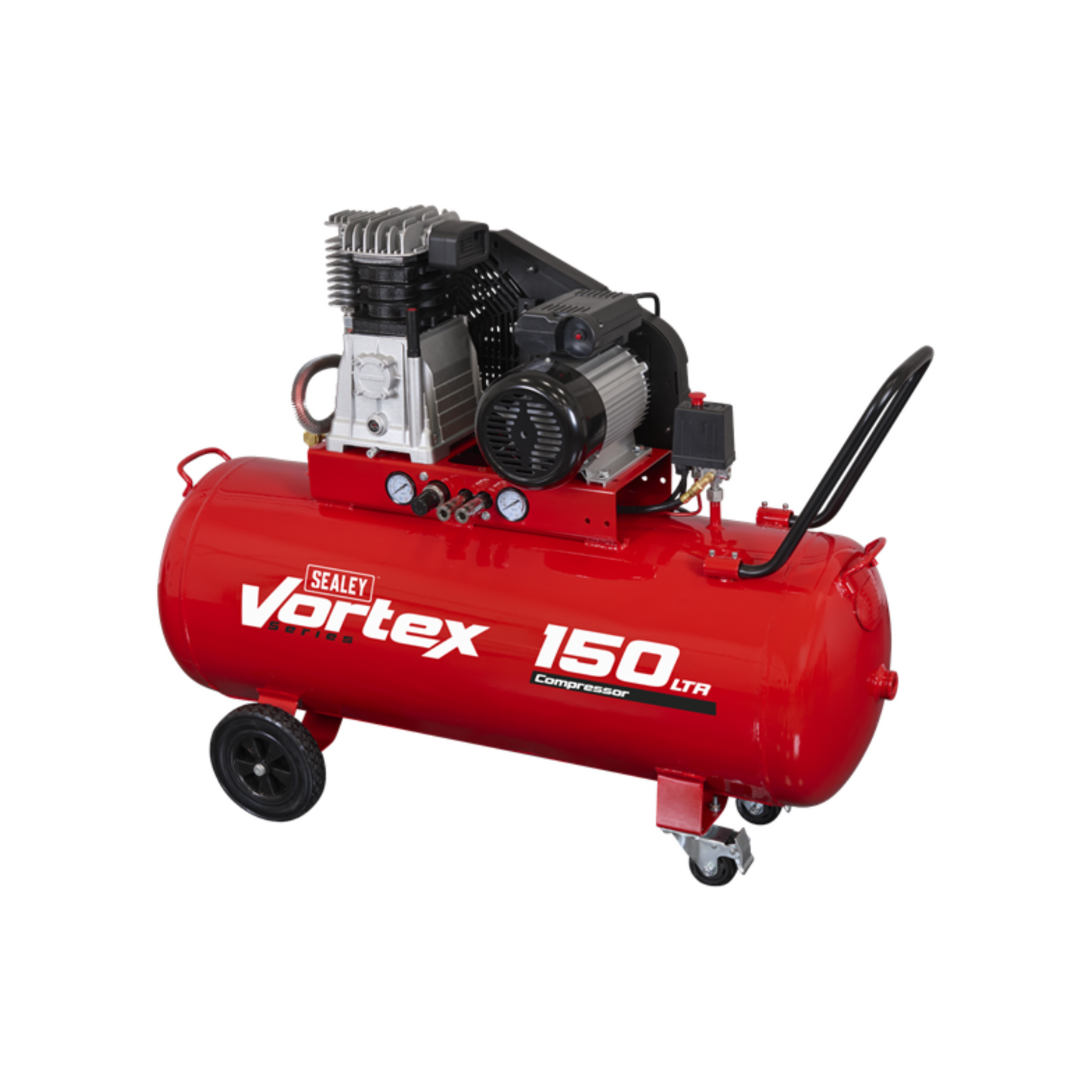Sealey SAC1153B 150L Belt Drive Air Compressor with Cast Cylinders & Wheels 3.5hp