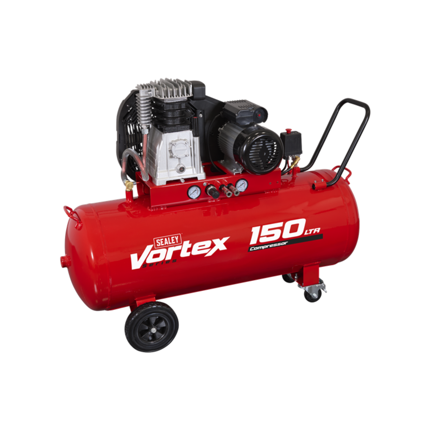 Sealey SAC1153B 150L Belt Drive Air Compressor with Cast Cylinders & Wheels 3.5hp
