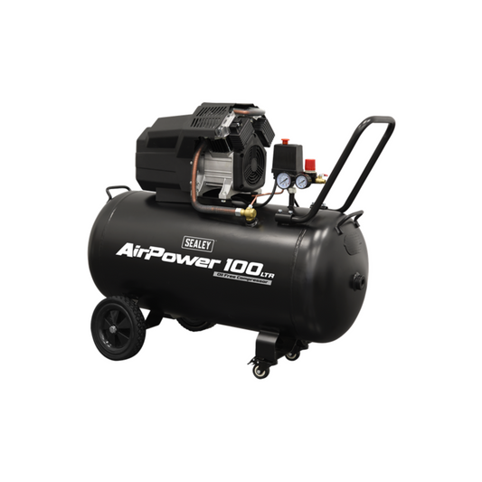 Sealey SAC10002 100L V-Twin Oil Free Direct Drive Air Compressor 3hp
