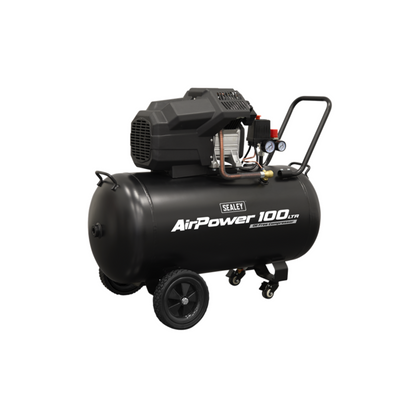 Sealey SAC10002 100L V-Twin Oil Free Direct Drive Air Compressor 3hp