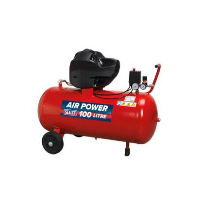 Sealey SAC10030F 100L Oil Free V-Twin Direct Drive Air Compressor 3hp