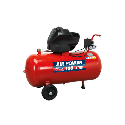 Sealey SAC10030F 100L Oil Free V-Twin Direct Drive Air Compressor 3hp