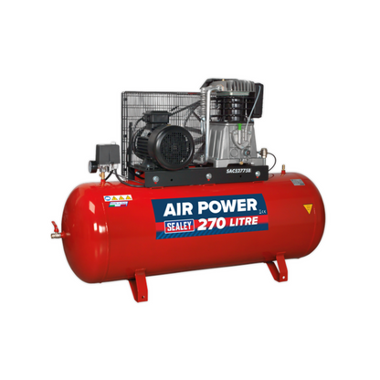 Sealey SAC52775B 270L Belt Drive Air Compressor with Cast Cylinders 7.5hp 3ph 2-Stage